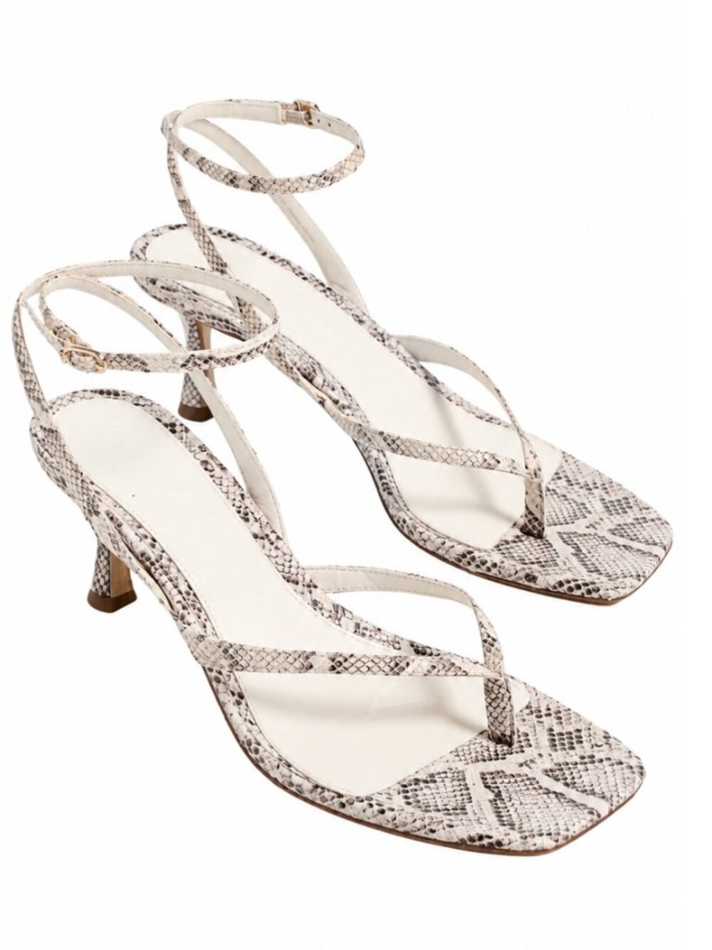 Sam Edelman Pax Leather Ankle Strap Thong Sandals Ivory Size 8 M NWT